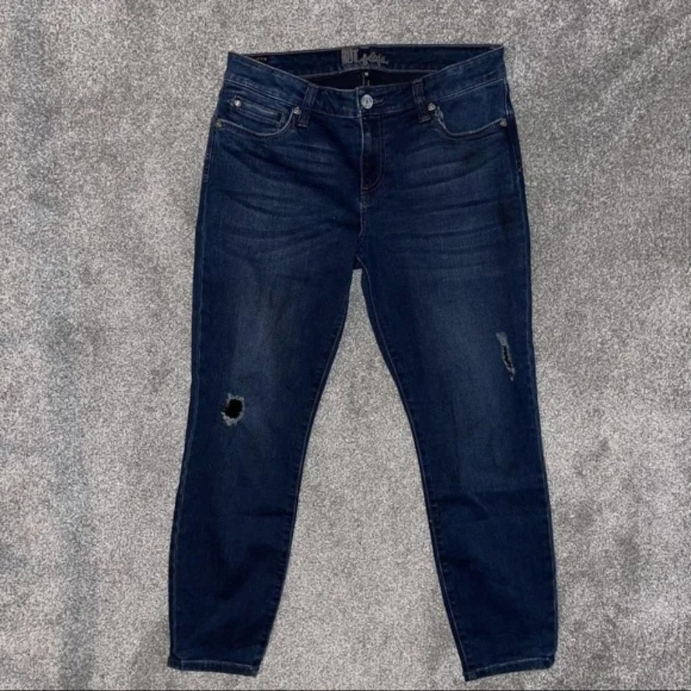 Kut from the Kloth Women’s Size 10 Skinny Jeans Distressed Dark Wash KP6014MA3
